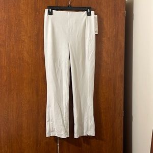 Bone Ribbed Softstreme Zip-Leg High-Rise Cropped Pants 25" NWT SIZE 6
